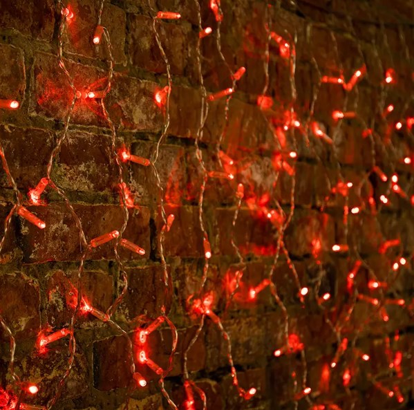 Фото Гирлянда "Светодиодный Дождь" 2x0,8м, прозрачный провод, 230 В, диоды Красные, 160 LED {235-102}