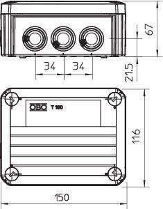Фото Коробка распределительная 150х116х67мм T 100 ED 10-5 OBO 7205533