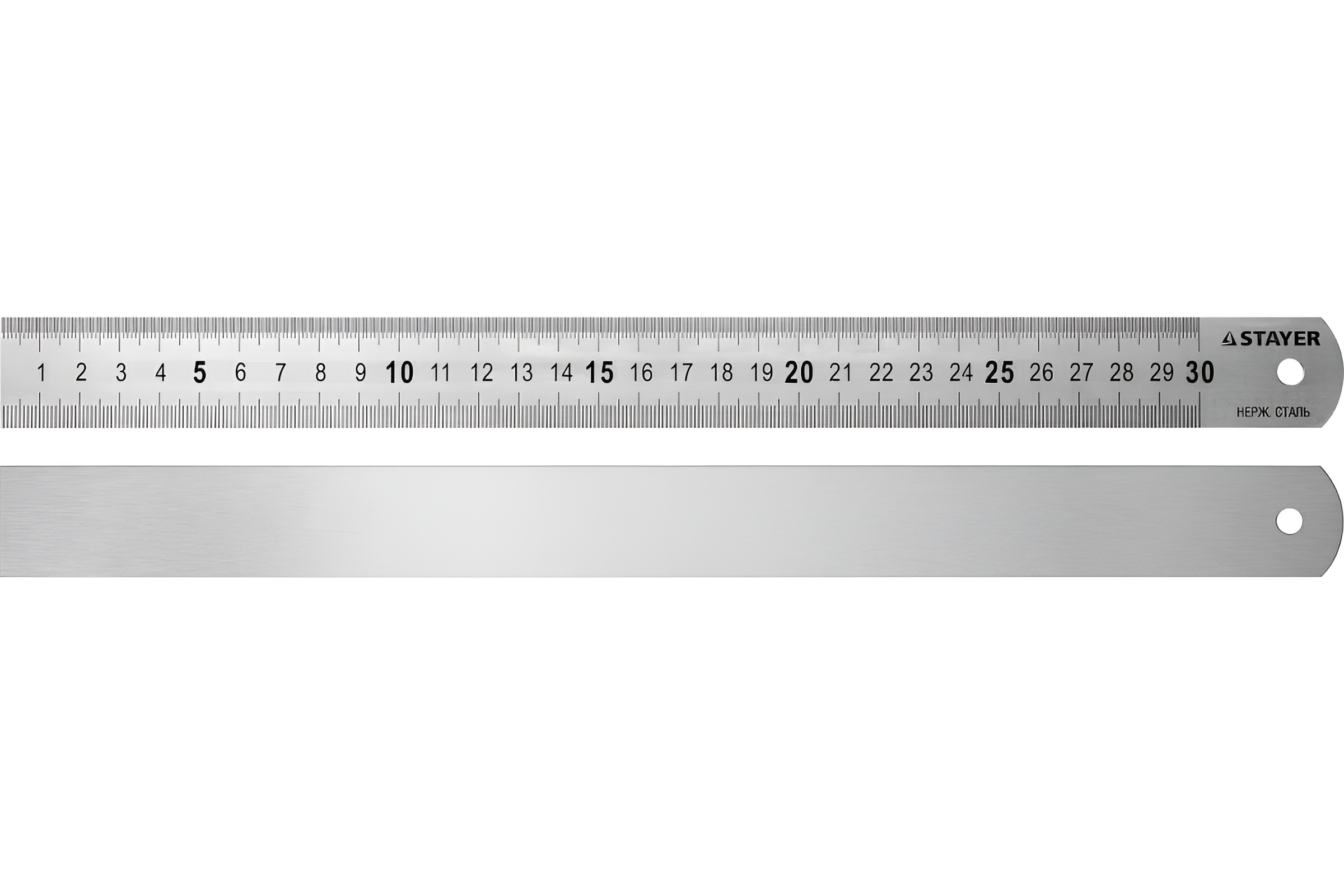 Фото Линейка STAYER "PROFI" нержавеющая, двухсторонняя гравированная шкала, 0,3м {3427-030_z01} (2)