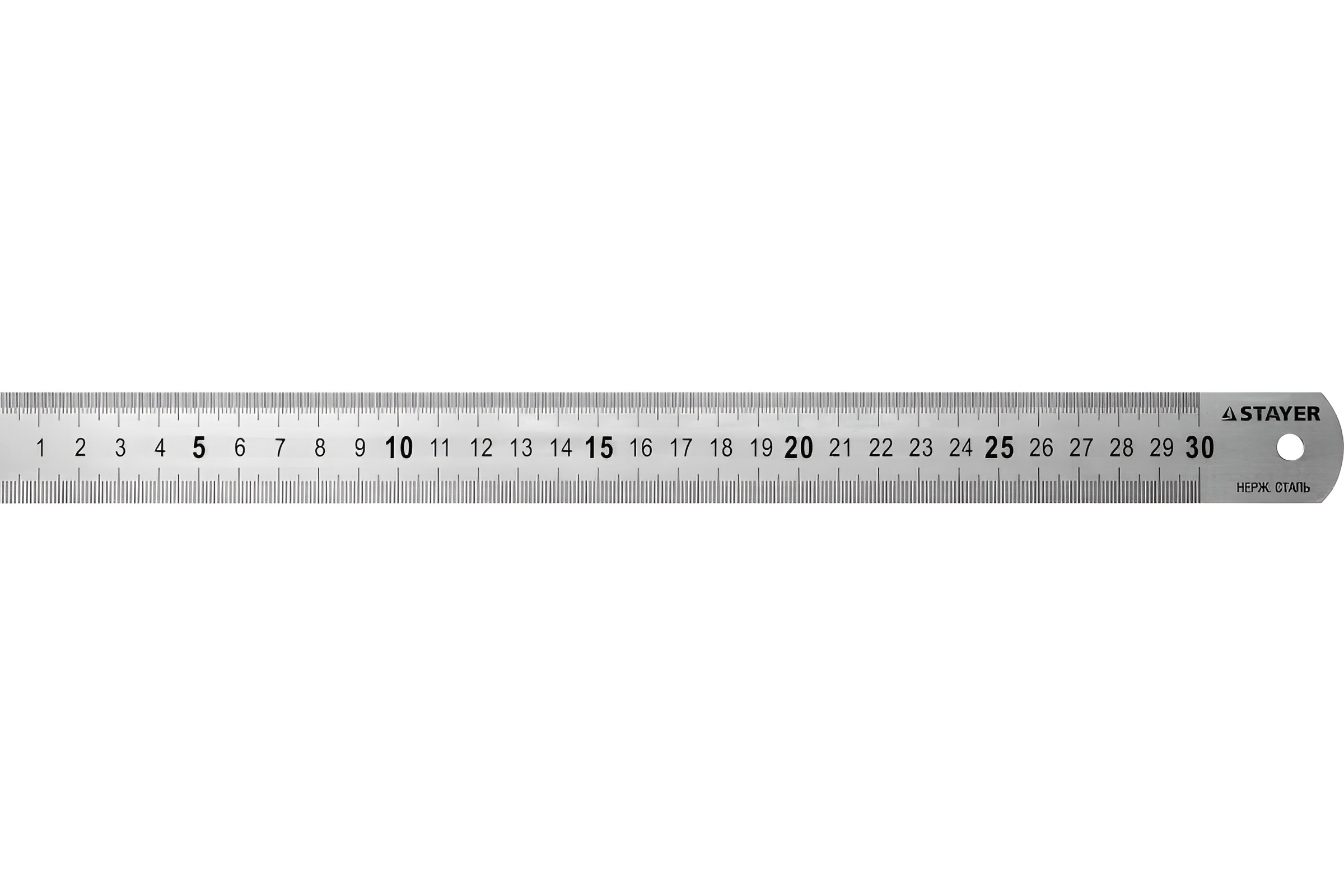 Фото Линейка STAYER "PROFI" нержавеющая, двухсторонняя гравированная шкала, 0,3м {3427-030_z01} (3)