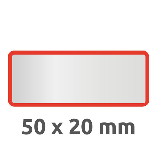 Фото Инвентарные этикетки Avery Zweckform серебристые, красная рамка 50x20 мм (10 листов, 50 этикеток) {6915} (4)