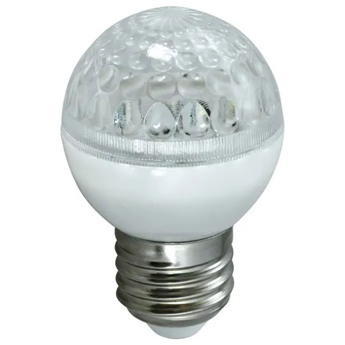 Фото Лампа шар e27 10 LED Ø50мм красная 24В (постоянное напряжение) {405-612}