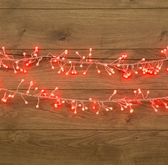 Фото Гирлянда "Мишура LED" 6 м прозрачный ПВХ, 576 диодов, цвет красный {303-612}