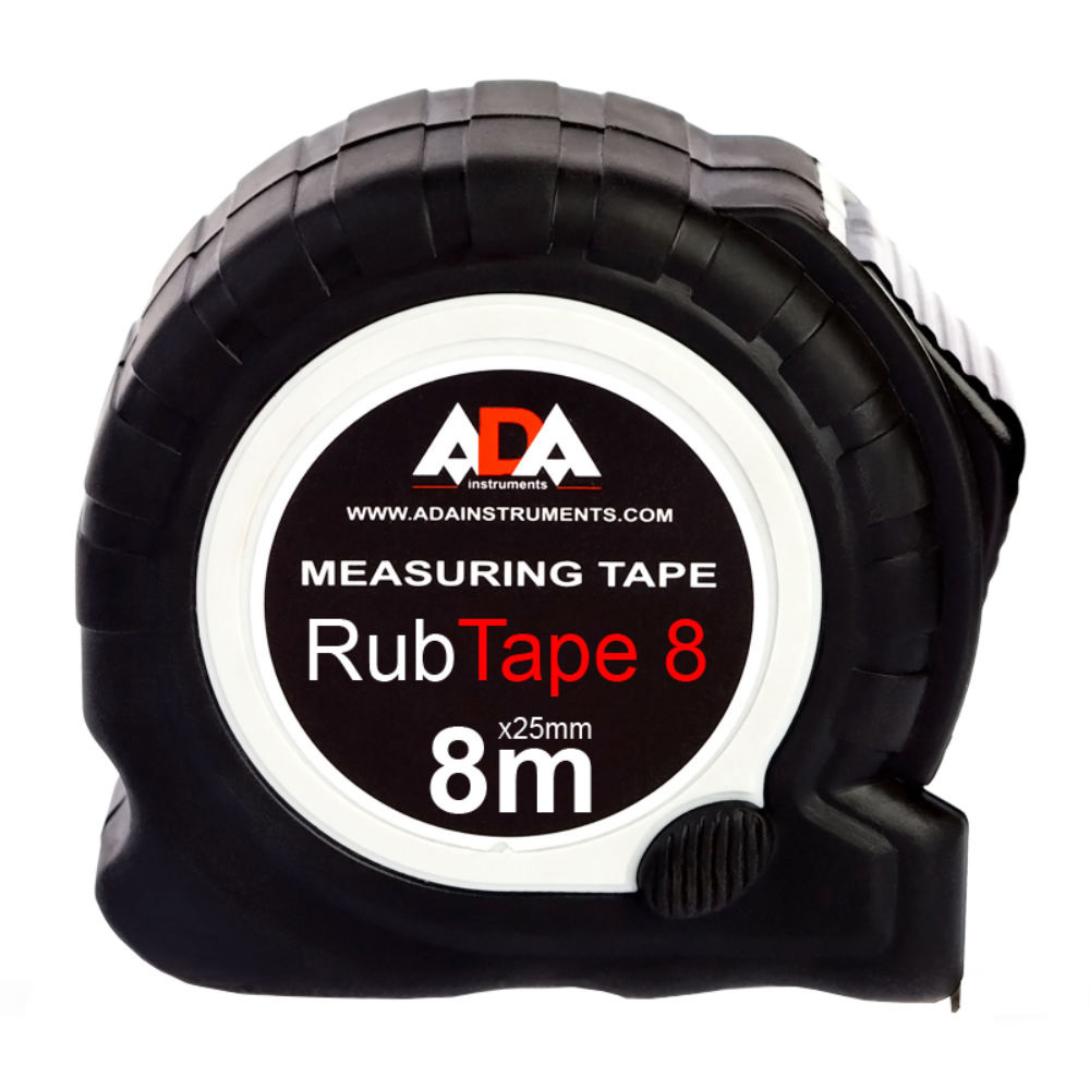 Фото Рулетка ударопрочная ADA RubTape 8 (сталь с полимерным покрытием ленты, с двумя СТОПами, 8 м) {А00157}