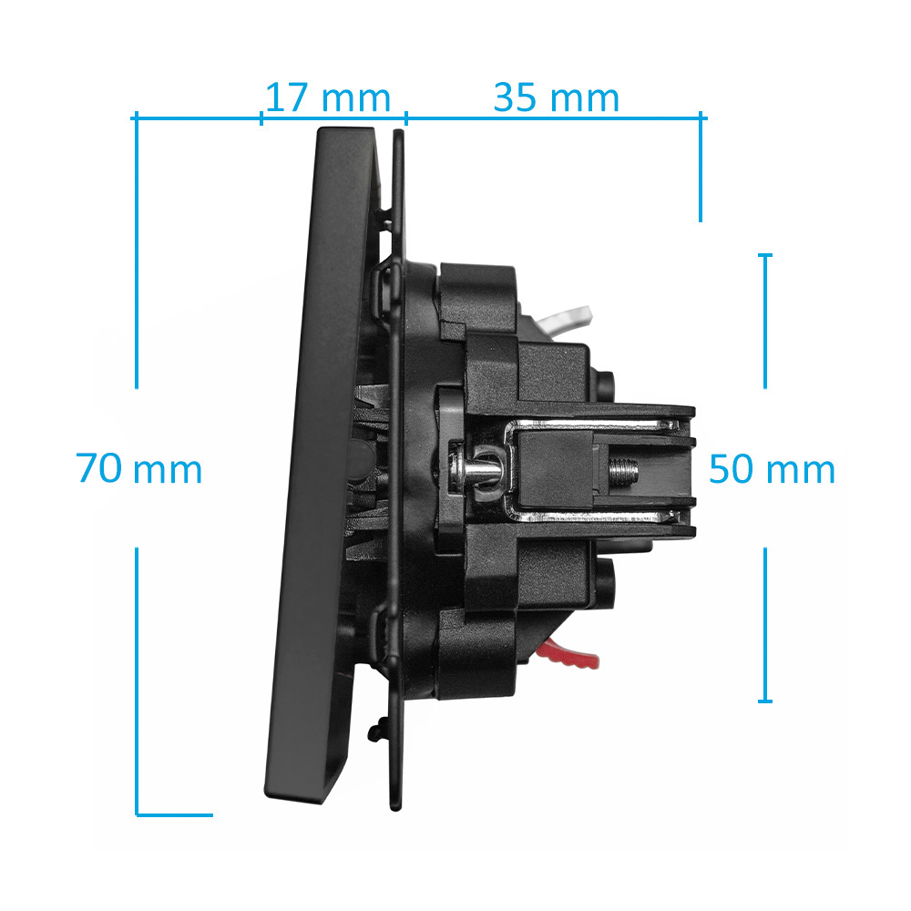 Фото Выключатель c подсветкой черный, одноклавишный, 1 пост, с тонкой пластиковой рамкой Vell EchoGrand {BK1P-1L-EchoGrand} (9)