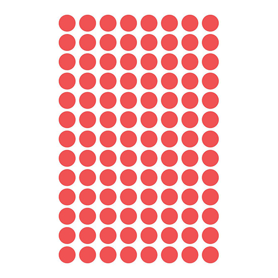 Фото Этикетки точки, красные Ø 8 мм (4 страницы, 416 этикеток) {3010} (2)