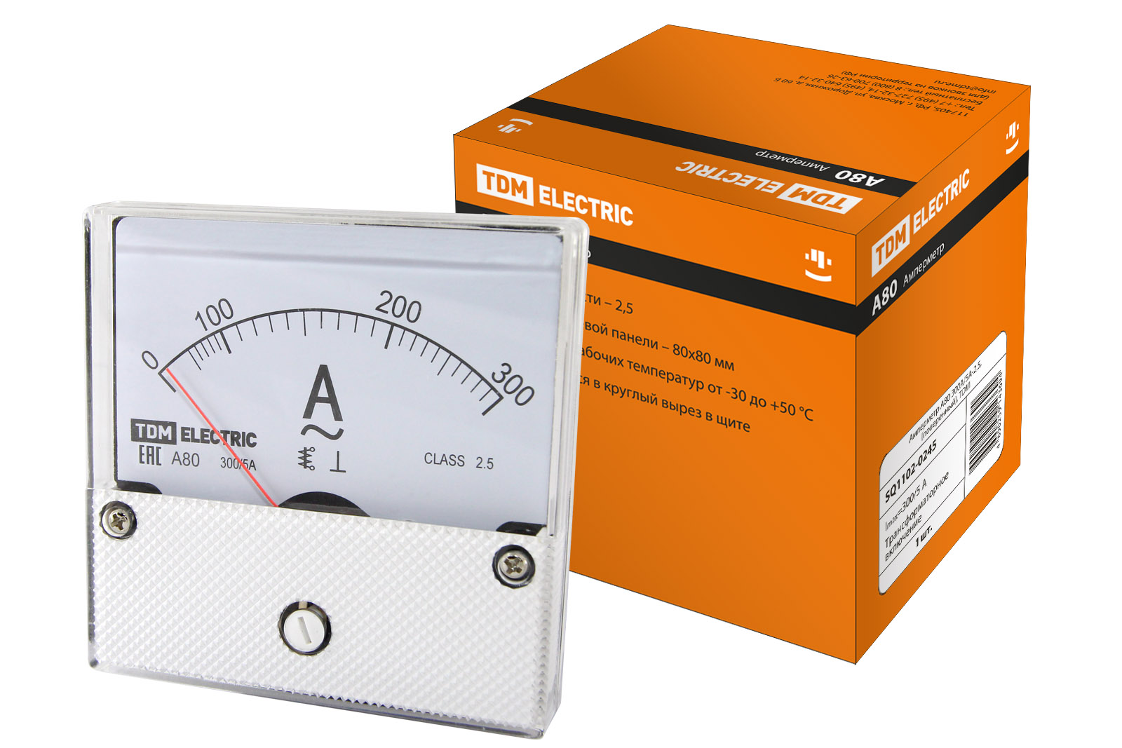 Фото Амперметр А80 300А/5А-2,5, (поверенный), TDM {SQ1102-0245}
