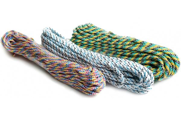 Фото Веревка плетеная 16-прядная, моток, п/п 6 мм (50 м) цветная {70265}