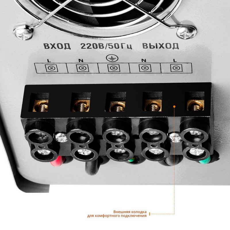 Фото ЗУБР АС 10000 профессиональный стабилизатор напряжения 10000 ВА, 140-260 В, 8% {59380-10} (4)