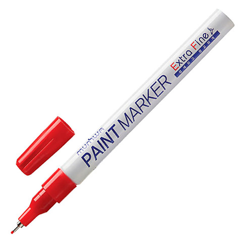 Фото Маркер-краска MunHwa EFPM-03 Extra Fine Paint Marker, универсальный, нитро-основа, красный, 1 мм {260036}