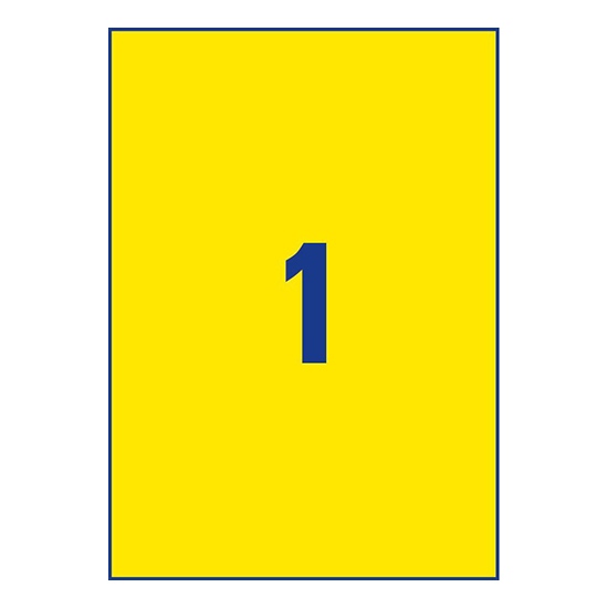 Фото Самоклеящаяся матовая бумага для принтера, желтая, 210х297 мм (1 шт. на листе A4, 100 листов) {3473} (2)