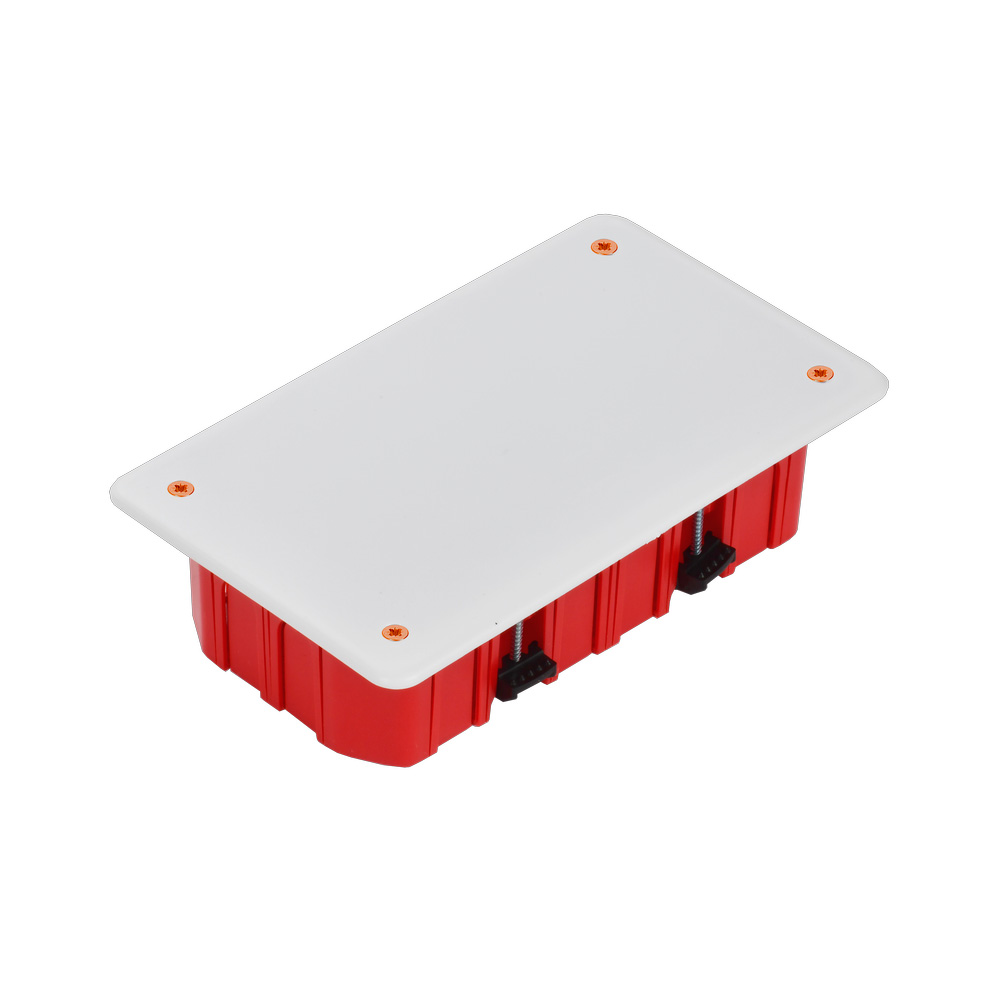 Фото Коробка распаячная СП 172х96х45 КМ41026 для полых стен (с саморезами пластиковые лапки с крышкой) IEK UKG11-172-096-045-P (1)