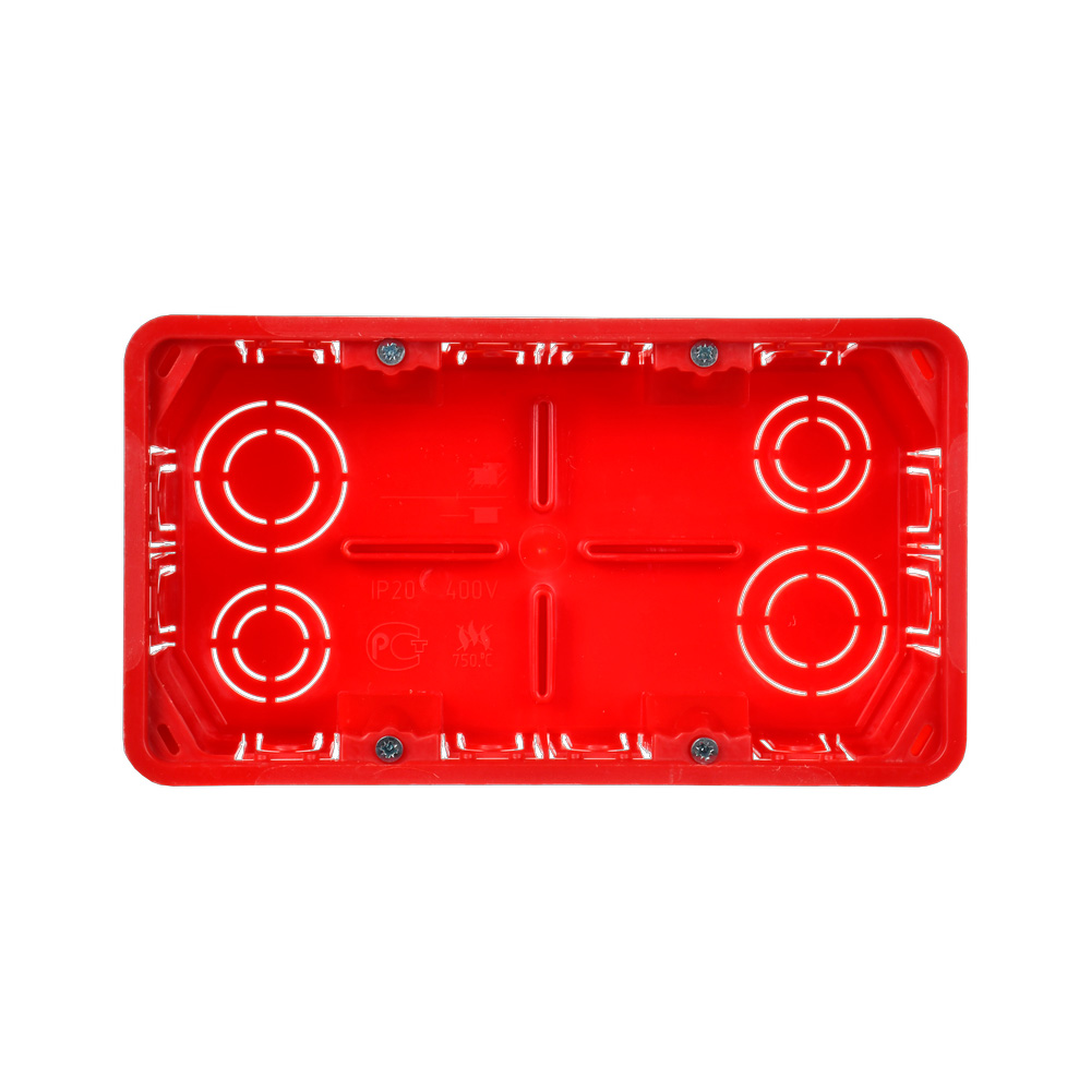 Фото Коробка распаячная СП 172х96х45 КМ41026 для полых стен (с саморезами пластиковые лапки с крышкой) IEK UKG11-172-096-045-P (2)