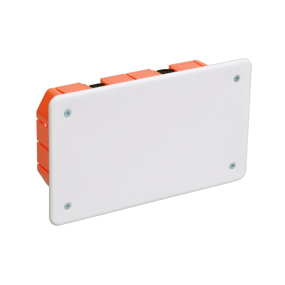 Фото Коробка распаячная СП 172х96х45 КМ41026 для полых стен (с саморезами пластиковые лапки с крышкой) IEK UKG11-172-096-045-P