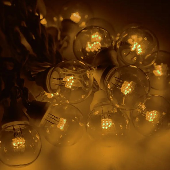 Фото Гирлянда LED Galaxy Bulb String 10м, черный каучук, 30 ламп*6 LED желтые, влагостойкая IP65 {331-321}