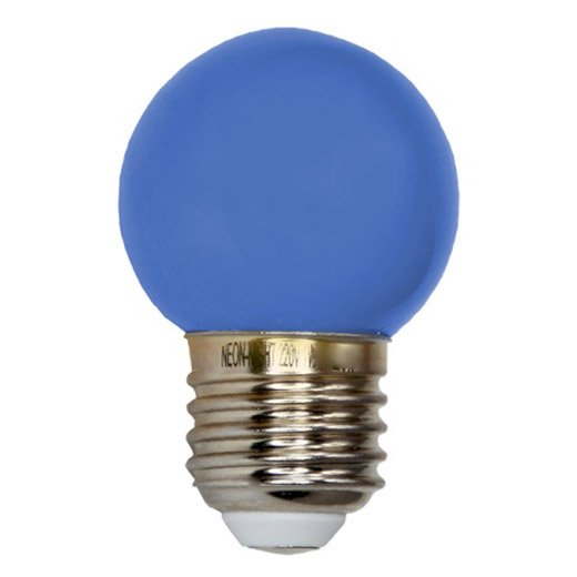 Фото Лампа шар e27 5 LED Ø45мм - синяя {405-113}