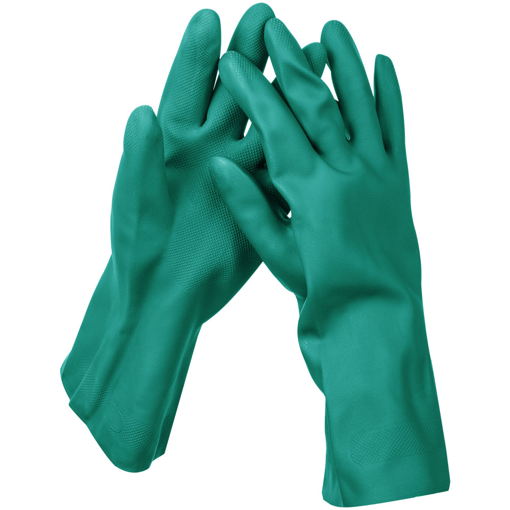Фото ЗУБР НИТРИЛ перчатки нитриловые, стойкие к кислотам и щелочам, размер S {11255-S_z01}