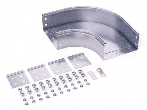 Фото Угол для лотка горизонтальный 90град. 200х50 CPO 90 в комплекте с крепеж. элементами цинк-ламель DKC 36004KZL