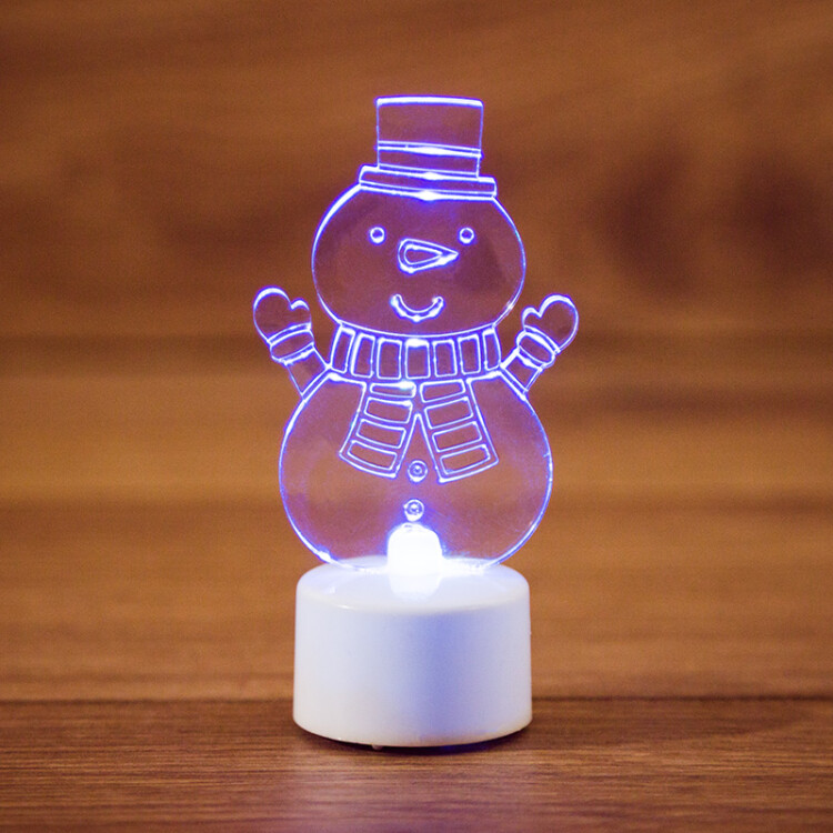 Фото Фигура светодиодная на подставке "Снеговик с шарфом 2D", RGB {501-053}