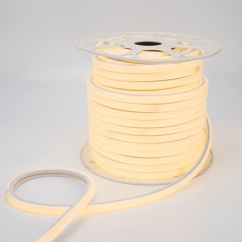 Фото Гибкий неон LED SMD, форма – D, 16х16 мм, теплый белый, 120 LED/м {131-086}