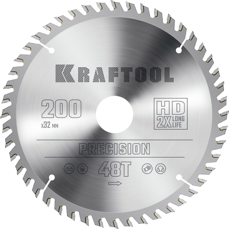 Фото Пильный диск по дереву KRAFTOOL Precision, 200 х 32 мм, 48Т {36952-200-32}