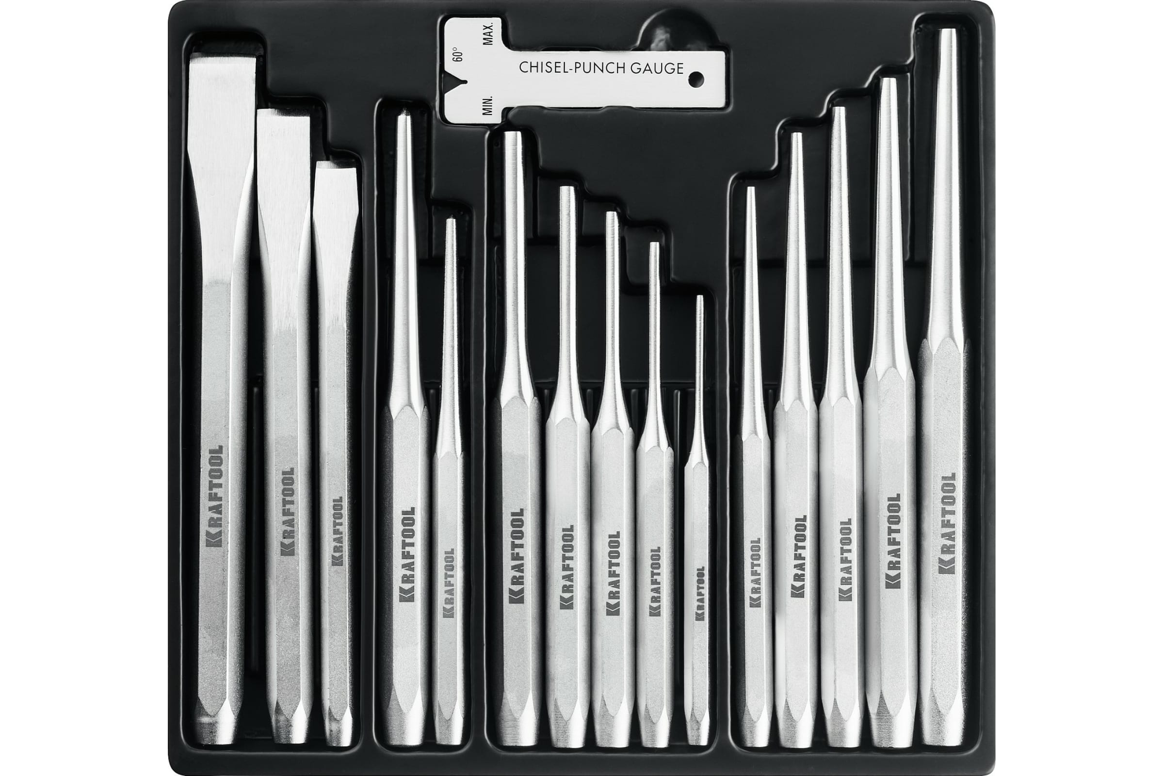 Фото KRAFTOOL GRAND-15 набор зубил и кернеров, 15 предметов {21075-H15} (1)