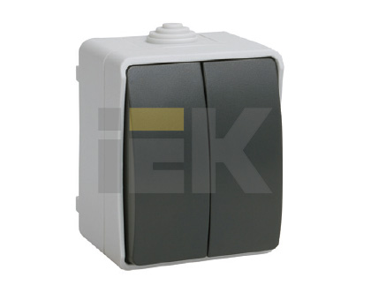 Фото Выключатель 2кл для открытой установки IP54 IEK ВС20-2-0-ФСр {EVS20-K03-10-54-DC} (1)