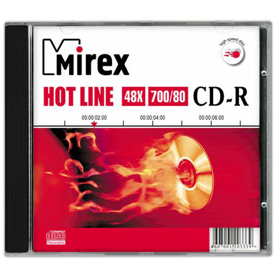 Фото Диск CD-R Mirex 700 Mb, 48х, HotLine, Slim Case 5 шт 201571 {UL120050A8F}