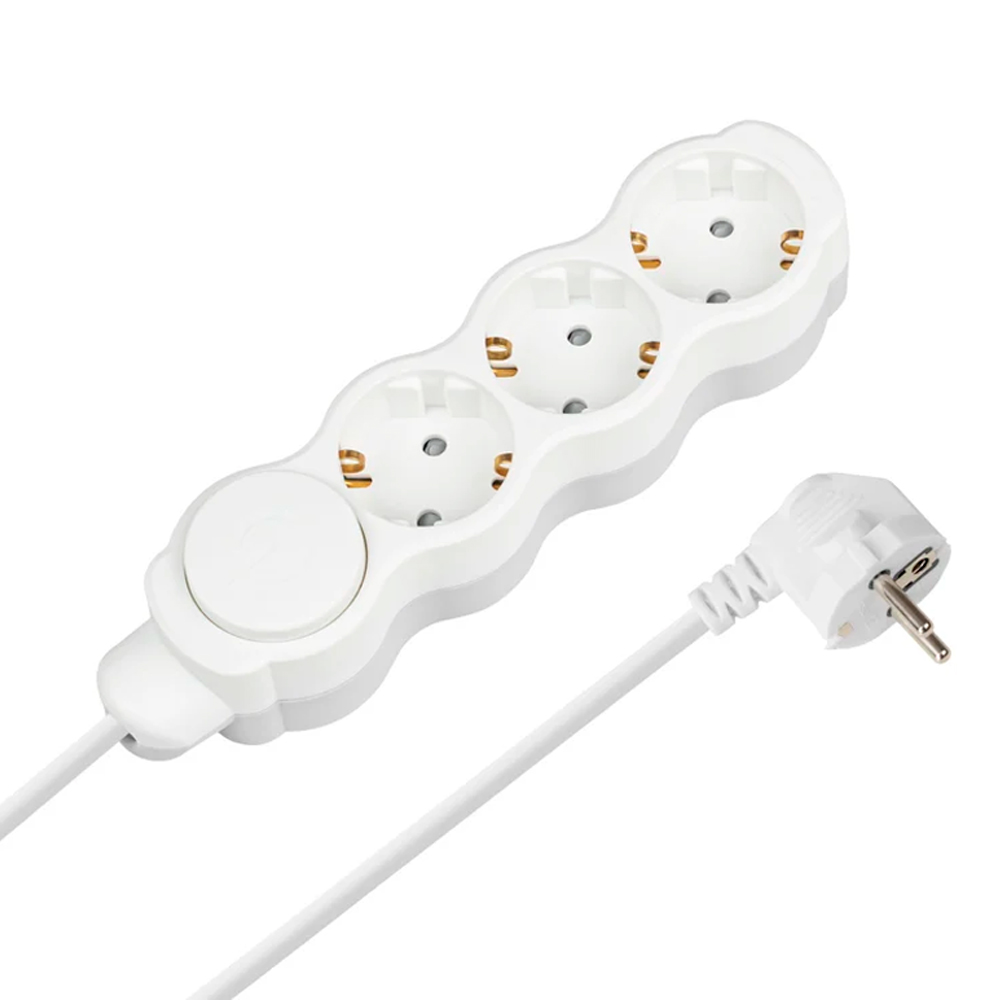 Фото Удлинитель сетевой "Люкс" с выкл., 3 гнезда, 3 м,с заземлением и шторками, ПВС 3х1,5 мм2, 16 А, 250 В, 3700Вт TDM Electric {SQ1303-4067}