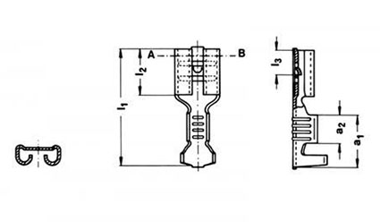 Фото Разъем контактов «мама» неизолированный Klauke 4-6 мм², 6.3x0.8 мм {klk1750} (1)