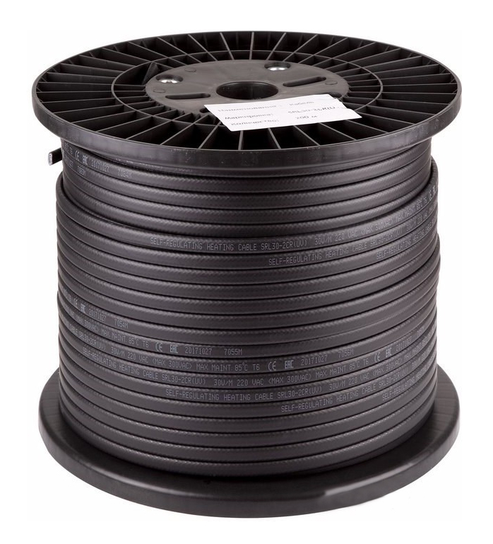 Фото Саморегулирующийся греющий кабель в бухтах PROconnect SRL 30-2CR (UV) (экранированный) (30Вт/1м) 200М {51-0636}