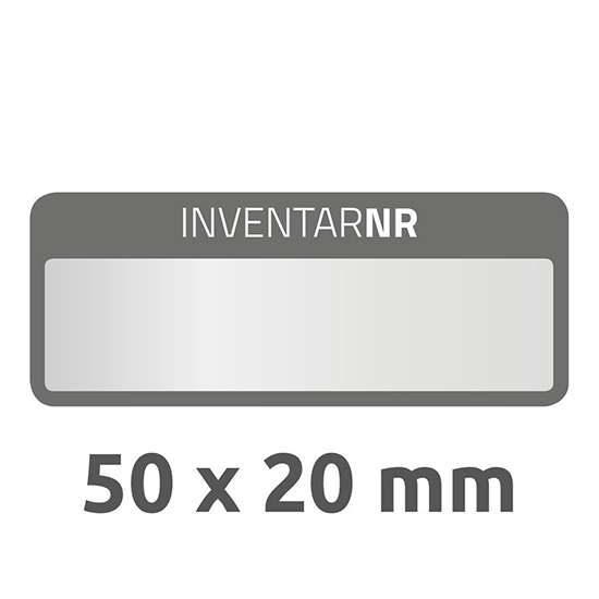 Фото Инвентарные этикетки Avery Zweckform серебристые, черная рамка 50x20 мм (10 листов, 50 этикеток, 1 поле) {6905} (1)