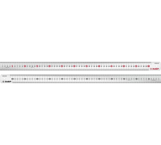 Фото Усиленная нержавеющая линейка, Профессионал ЗУБР Про-60, длина 0.60 м {34280-060}