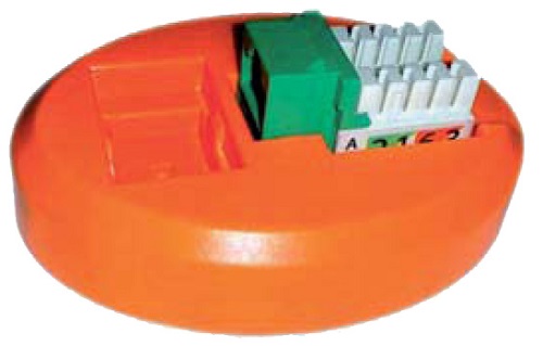 Фото Hyperline KJ2-PS-OR Площадка для заделки модулей Keystone Jack серии KJ2, 80х60 мм, цвет оранжевый {281782}