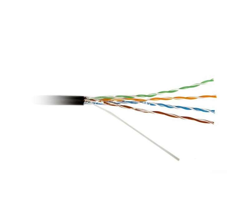 Фото Кабель UTP 4-C5E-SOLID-OUTDOOR-40-500 витая пара UTP (U/UTP) кат. 5e 4х2х0.5 (24 AWG) ож (solid) для внешней прокладки 
 {49118}