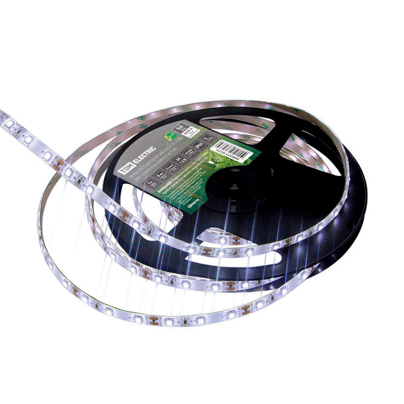 Фото Лента светодиодная SMD2835-120 LED/м-IP65-12 В-9,6 Вт/м-6000 К TDM {SQ0331-0315}