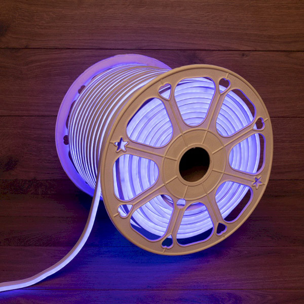 Фото Гибкий неон LED SMD 8х16 мм, двухсторонний, синий, 120 LED/м{131-093}