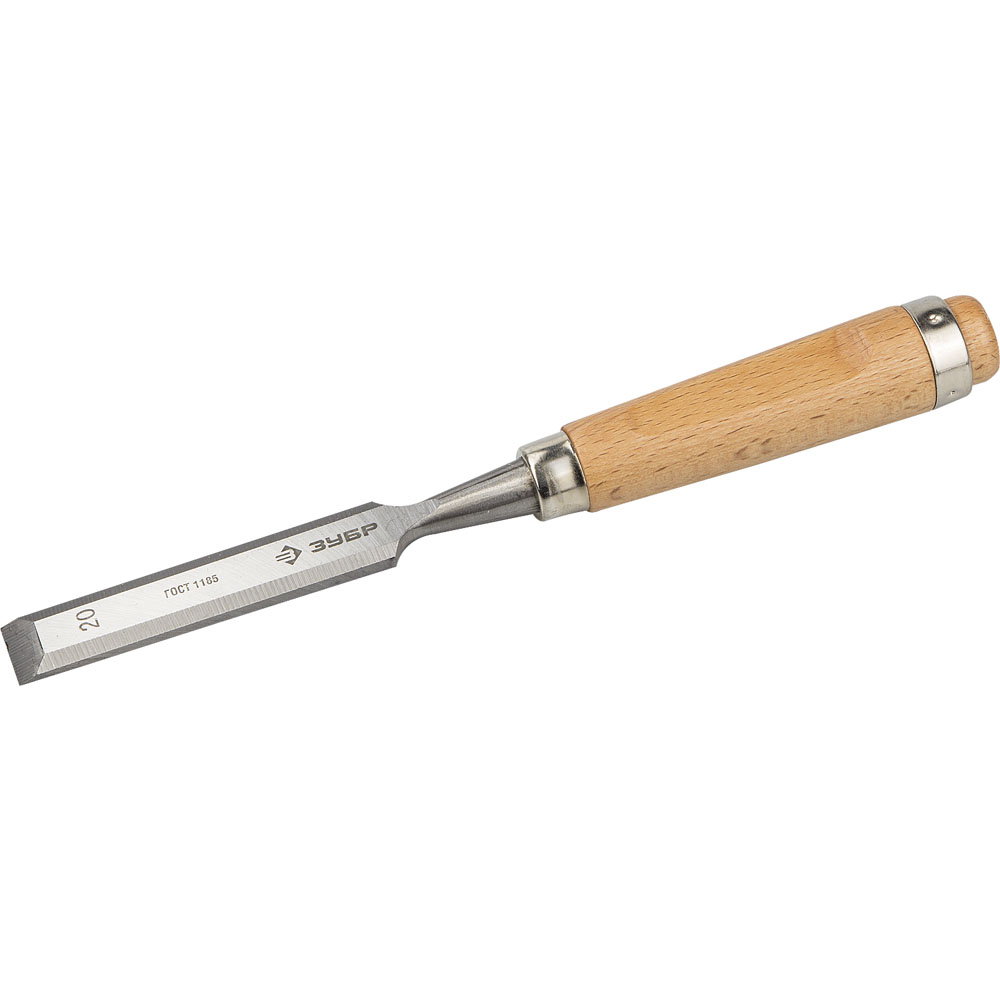 Фото Стамеска-долото "Классик" с деревянной ручкой, хромованадиевая, 20мм, ЗУБР {18096-20}