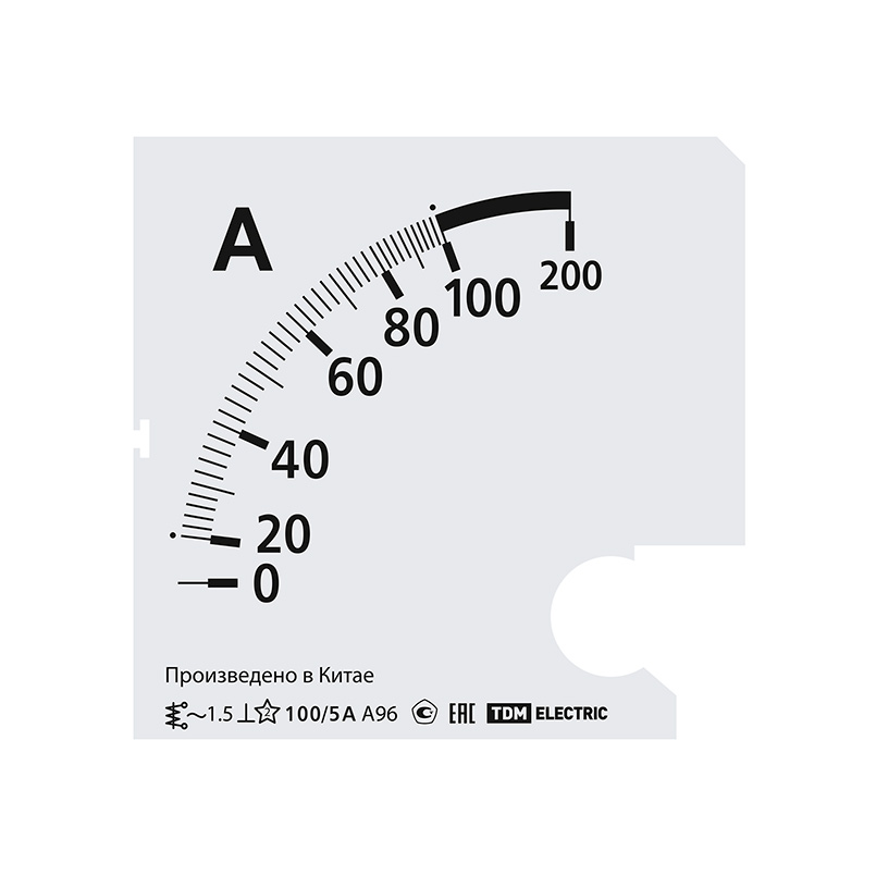 Фото Шкала Ш96 100/5А-1,5 (для А96 Х/5А) TDM {SQ1102-2012}