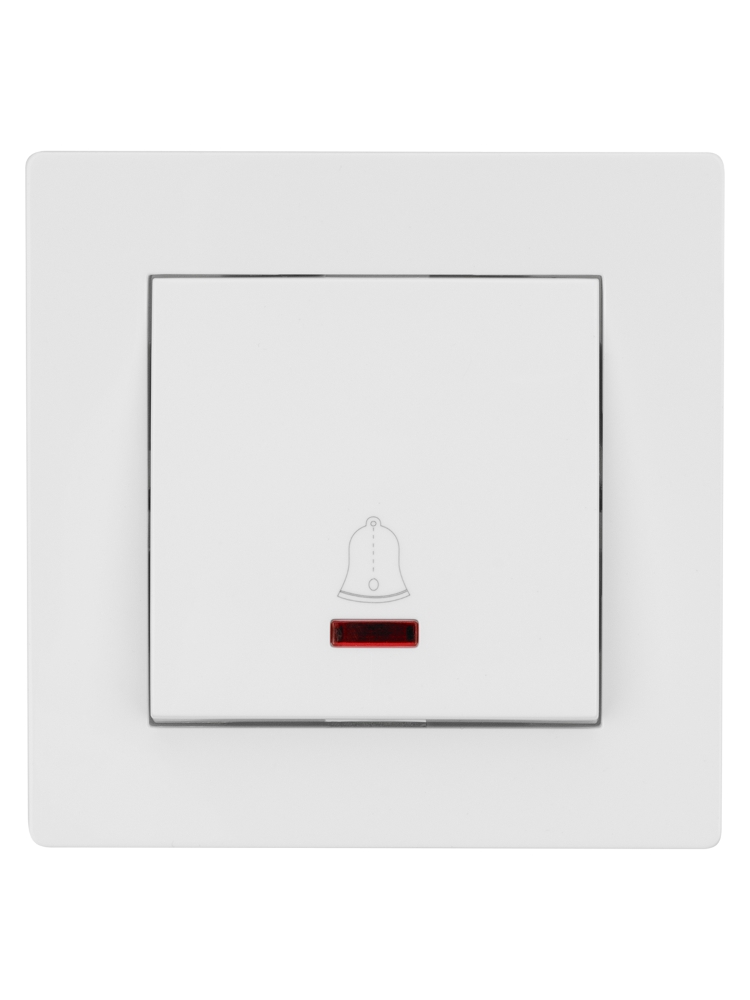 Фото Кнопка звонка с подсветкой 6А белая "Сенеж" TDM {SQ1816-0021} (2)