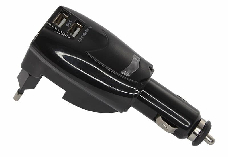 Фото Универсальное зарядное устройство трансформер авто+сетевое 2 USB с индикатором, блистер {18-1185-1}