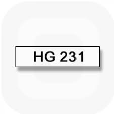Фото Лента HGE-231V5 (12 мм, черный на белом) (5 лент по 8 м) {HGE231V5 (5 шт.)} (1)