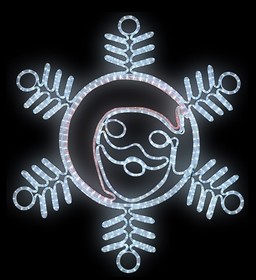 Фото Фигура "Снежинка с Дедом Морозом" размер 107*95см, 14м дюралайт NEON-NIGHT {501-339}
