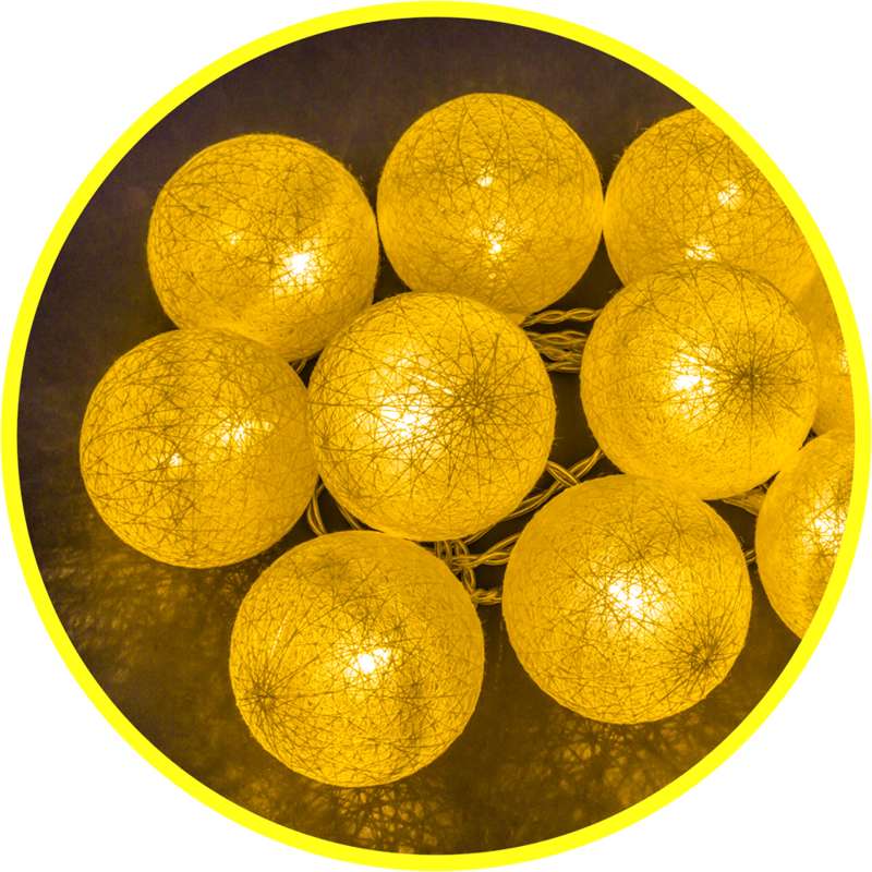 Фото Гирлянда 14 048 NGF-D010-10WW-2AA-золотые шарики (ткань) Navigator {14048;21453}
