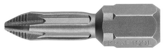 Фото Биты "X-DRIVE" торсионные кованые, обточенные, KRAFTOOL Cr-Mo сталь, тип хвостовика C 1/4", PH3, 25мм, 2шт {26121-3-25-2}