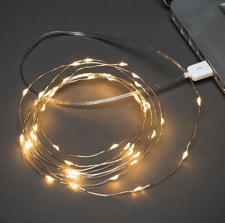 Фото Гирлянда "Роса" 10 м, 100 LED, USB, теплое белое свечение Neon-Night {315-976}