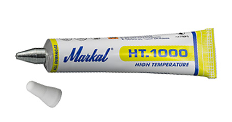 Фото Термостойкая маркировочная паста Markal HT.1000 с металлическим шариковым наконечником, 1000°C, 3 мм, белый {M10330131}