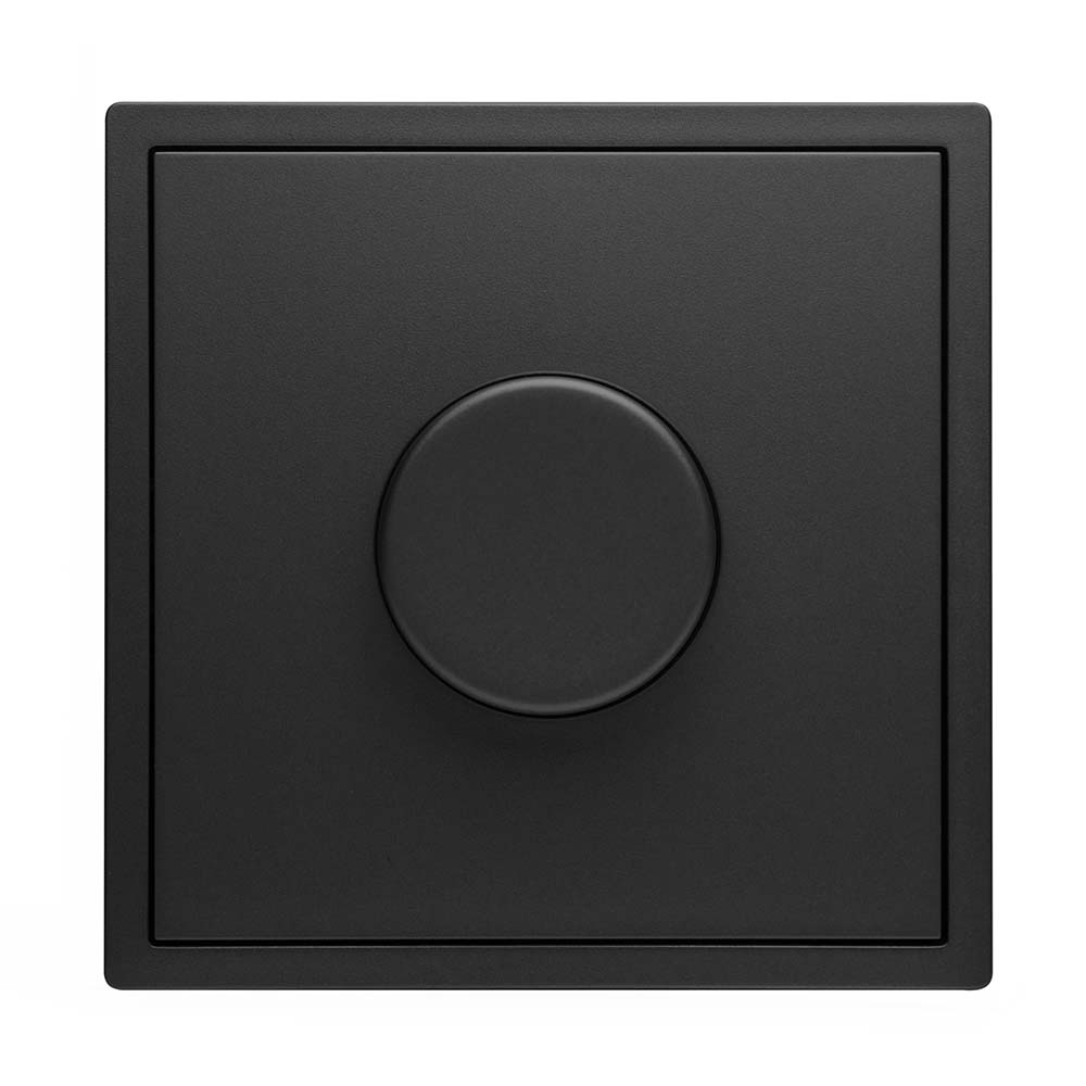 Фото Диммер черный, механический поворотный, с тонкой пластиковой рамкой Vell {BK-1D-Grand} (3)