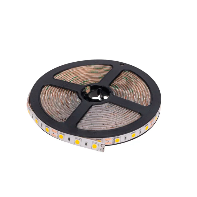 Фото Лента светодиодная 12В, SMD5050, 14,4Вт/м, 60 LED/м, 4000К, 10мм, 3м, для БП с клеммами, IP65 LAMPER {141-2031}