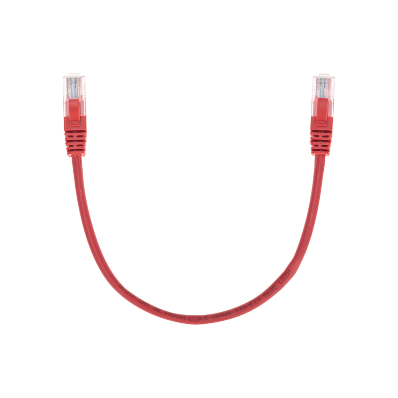 Фото Патч-корд U/UTP, CAT 5e, RJ45-RJ45, 26AWG, LSZH, красный, 0,3м REXANT {02-0103-03}